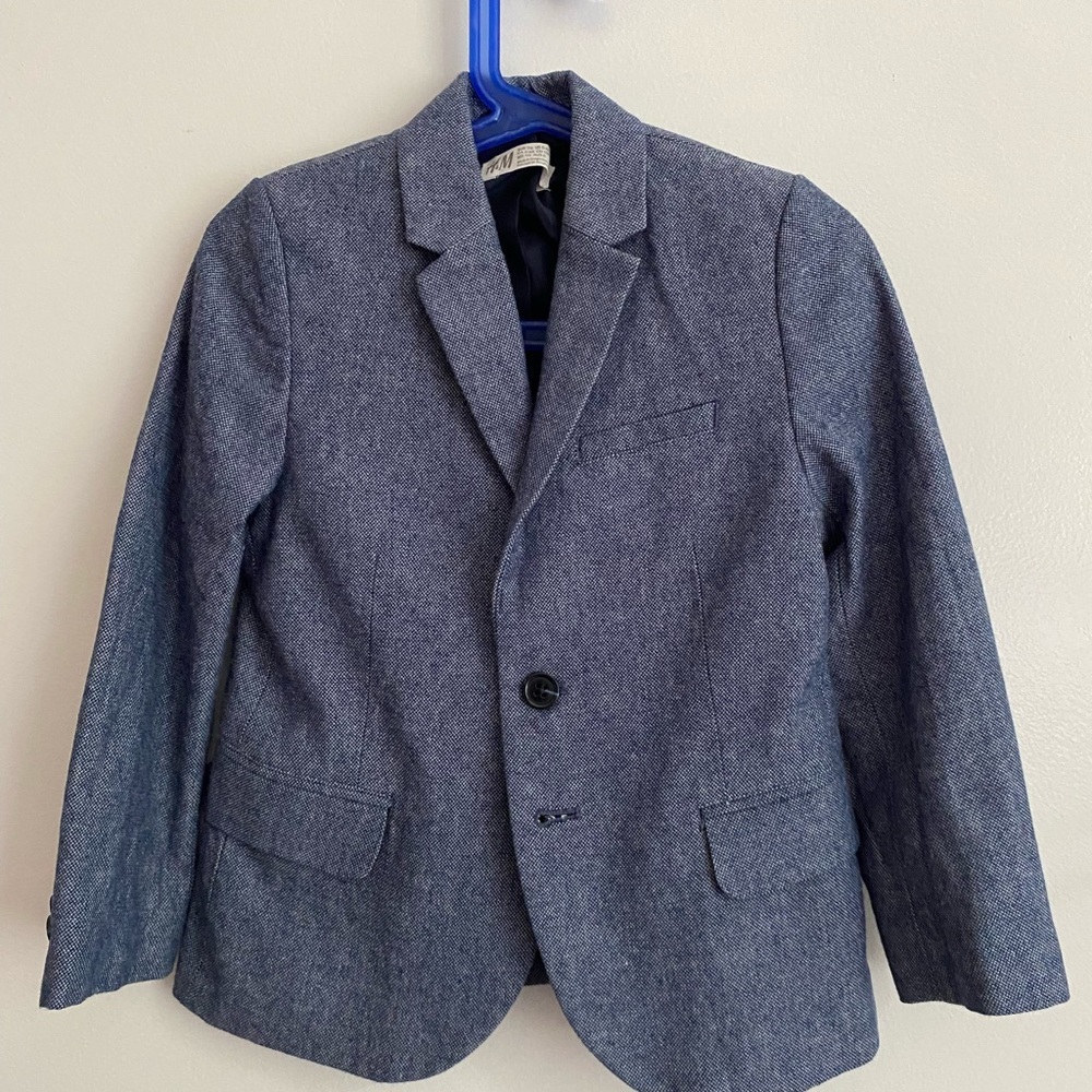 H&M, Boys Blazer, Blue Tweed, Size 5-6Y